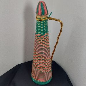 Vintage Boho Wrapped Woven Scoubidou Bottle